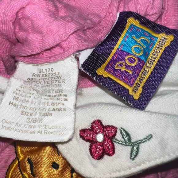 Vintage Disney embroidered Baby Winnie the Pooh Romper Pink Textured 3-6 Months - Picture 4 of 7